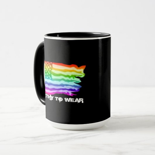 Onderdrukte Amerikaanse vlag - regenboog - Draag Mok (Voorkant links)