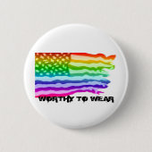 Onderdrukte Amerikaanse vlag - regenboog - Draag Ronde Button 5,7 Cm (Voorkant)