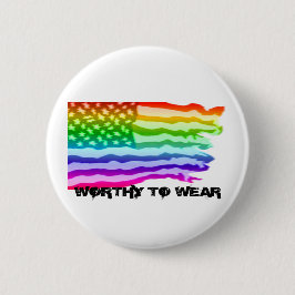 Onderdrukte Amerikaanse vlag - regenboog - Draag Ronde Button 5,7 Cm