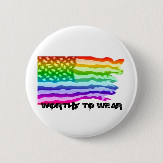 Onderdrukte Amerikaanse vlag - regenboog - Draag Ronde Button 5,7 Cm (Voorkant)