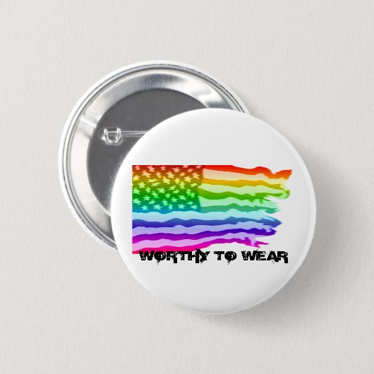 Onderdrukte Amerikaanse vlag - regenboog - Draag Ronde Button 5,7 Cm (Voorkant /achterkant)