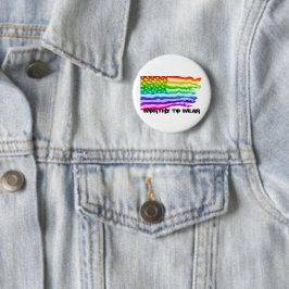 Onderdrukte Amerikaanse vlag - regenboog - Draag Ronde Button 5,7 Cm