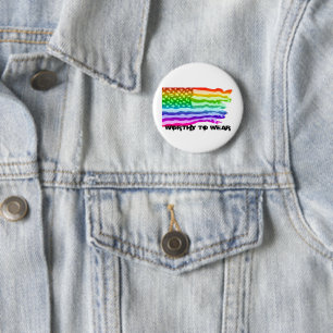 Onderdrukte Amerikaanse vlag - regenboog - Draag Ronde Button 5,7 Cm