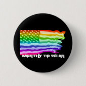 Onderdrukte Amerikaanse vlag - regenboog - Draag Ronde Button 5,7 Cm (Voorkant)