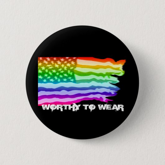 Onderdrukte Amerikaanse vlag - regenboog - Draag Ronde Button 5,7 Cm (Voorkant)