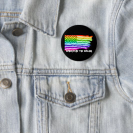 Onderdrukte Amerikaanse vlag - regenboog - Draag Ronde Button 5,7 Cm