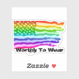 Onderdrukte Amerikaanse vlag - regenboog - Draag Sticker