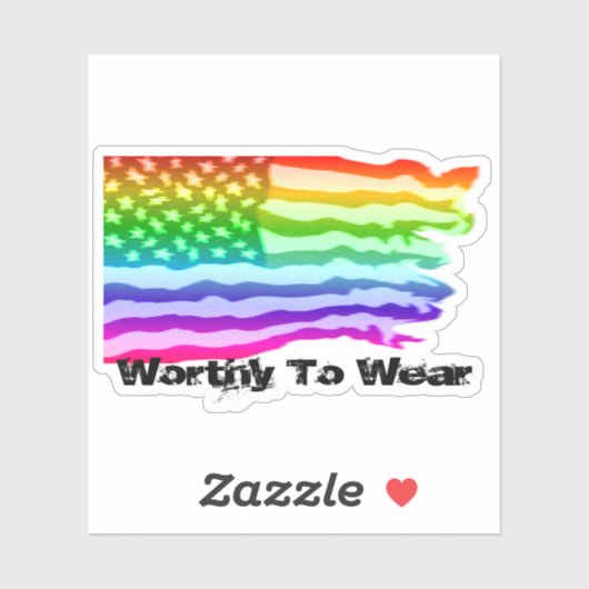 Onderdrukte Amerikaanse vlag - regenboog - Draag Sticker (Vel)