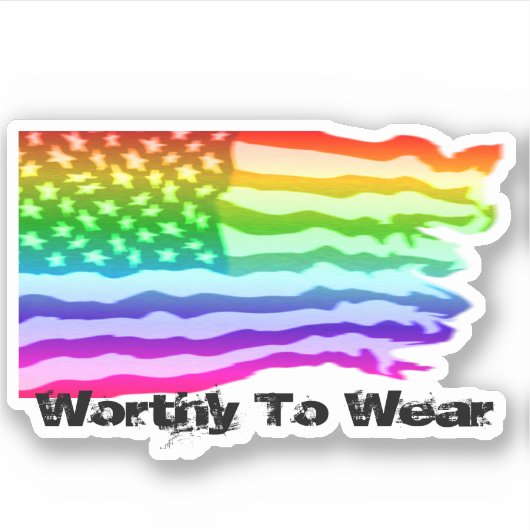 Onderdrukte Amerikaanse vlag - regenboog - Draag Sticker (Voorkant)