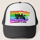 Onderdrukte Amerikaanse vlag regenboog - LGBTQ - d Trucker Pet (Voorkant)
