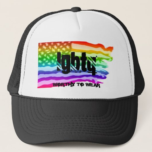 Onderdrukte Amerikaanse vlag regenboog - LGBTQ - d Trucker Pet (Voorkant)