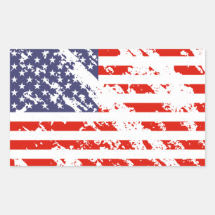 Onderdrukte Amerikaanse vlaggetjes  Amerikaanse re Rechthoekige Sticker