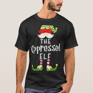 Onderdrukte Elf Group Kerstmis Pajama Partij T-shirt