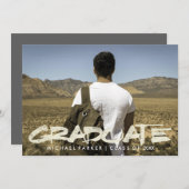 Onderdrukte moderne tekst Masculine Graduation Par Kaart (Voorkant / Achterkant)