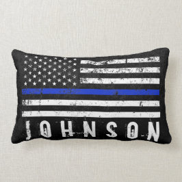 Onderdrukte politie met Amerikaanse vlag - Aangepa Kussen