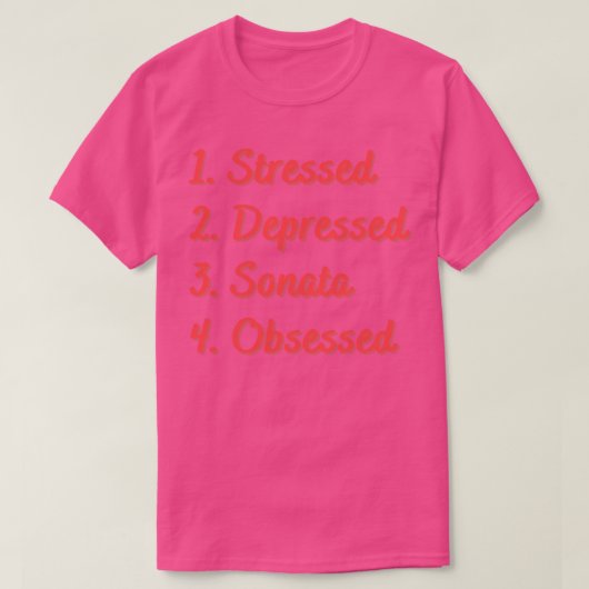 Onderdrukte sonate geobsedeerd t-shirt (Design voorkant)