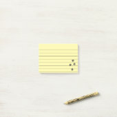 Onderdrukte tandwielsporen, gerangschikt op 4x3 post-it® notes (Op bureau)