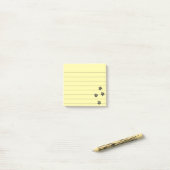 Onderdrukte tandwielsporen, voorzien van 3x3 post-it® notes (Op bureau)