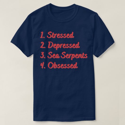 Onderdrukte Zee Serpenten geobsedeerd T-shirt (Design voorkant)