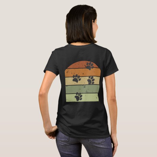 Onderdrukte zonnevoetpaden voor retro t-shirt (Achterkant volledig)