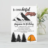 Onderful Adventure First Birthday Party Kaart (Staand voorkant)