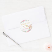 Onderful Deer Roze Bloemen Verjaardag Ronde Sticker (Envelop)