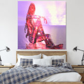 Ondergaande zon canvas afdruk (Insitu (Slaapkamer))