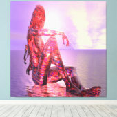 Ondergaande zon canvas afdruk (Insitu (Houten vloer))