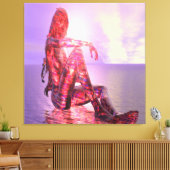 Ondergaande zon canvas afdruk (Insitu (Woonkamer))