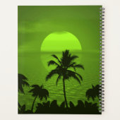 Ondergaande zon Groene Tropen Palm Beach Planner (Achterkant)