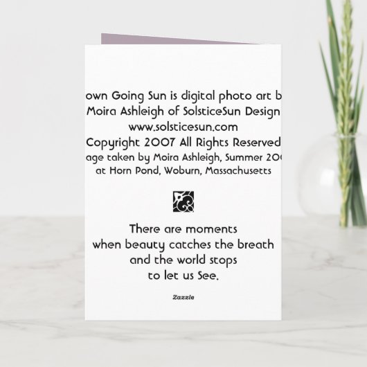 ondergaande zon kaart (Achterkant)