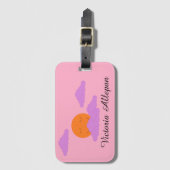 Ondergaande zon met wolken: Anjer Roze Bagagelabel (Voorkant (verticaal))