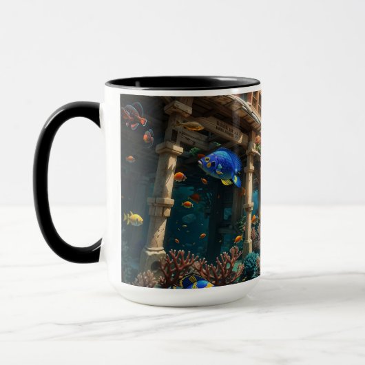 "Ondergedompeld heiligdom: een waterparadijs" Mok (Links)