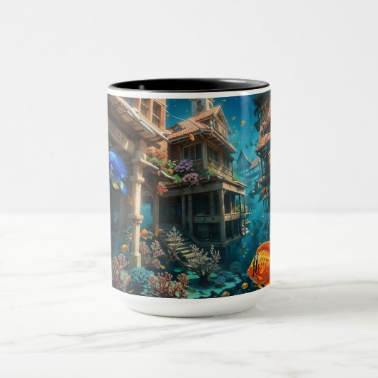 "Ondergedompeld heiligdom: een waterparadijs" Mok (Midden)