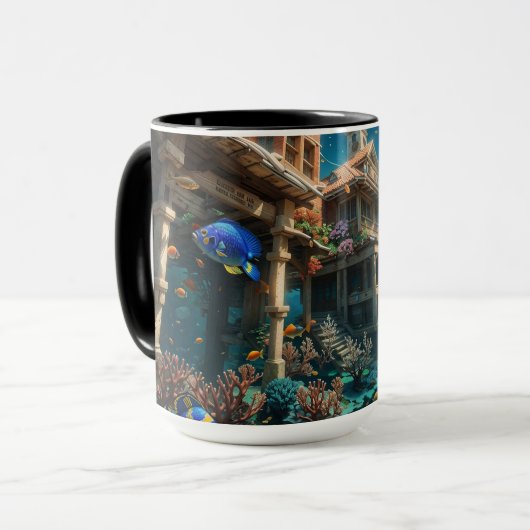 "Ondergedompeld heiligdom: een waterparadijs" Mok (Voorkant links)