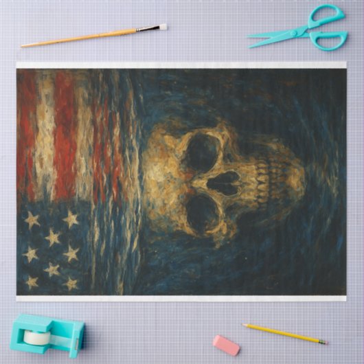 Ondergedompeld Schedel en Reflectie Decoupage Papi Tissuepapier (Craft)