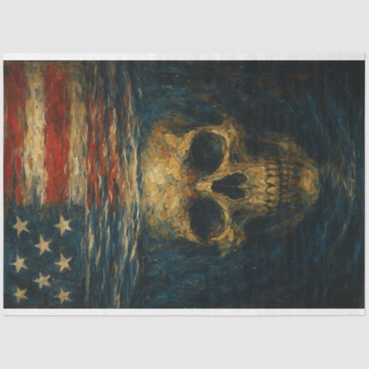 Ondergedompeld Schedel en Reflectie Decoupage Papi Tissuepapier (Voorkant)