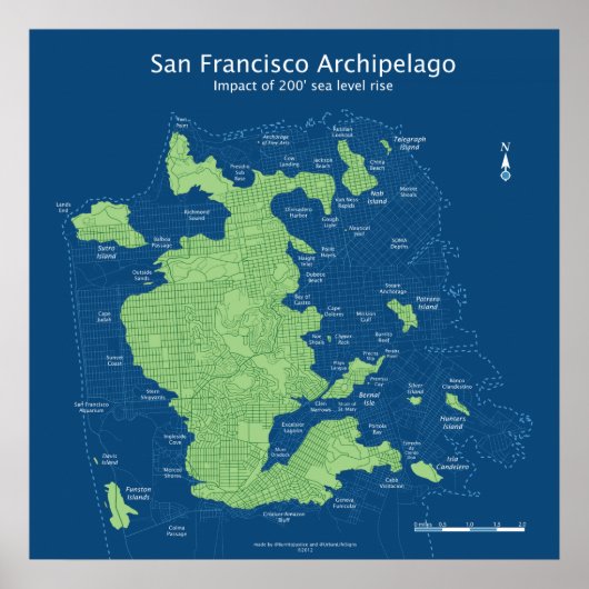 Ondergedompelde straten van San Francisco 24x24 20 Poster (Voorkant)