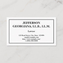 Ondergenoemd Visitekaartje van advocaat