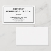 Ondergenoemd Visitekaartje van advocaat (Voorkant / Achterkant)