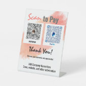 Ondergetekende bij betaling via Venmo PayPal Busin Reclamebord Met Voetstuk (Voorkant)