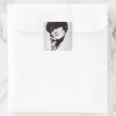 Ondergetekende foto van Marie Lloyd Vierkante Sticker (Tas)