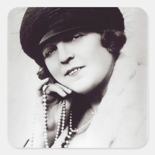 Ondergetekende foto van Marie Lloyd Vierkante Sticker (Voorkant)