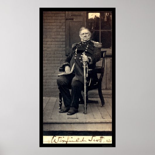 Ondergetekende Kaart van General Winfield Scott 18 Poster (Voorkant)