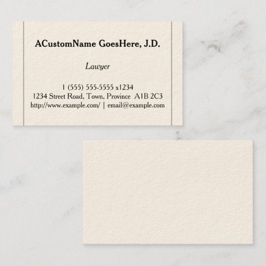 Ondergewaardeerd en  Visitekaartje (Voorkant / Achterkant)