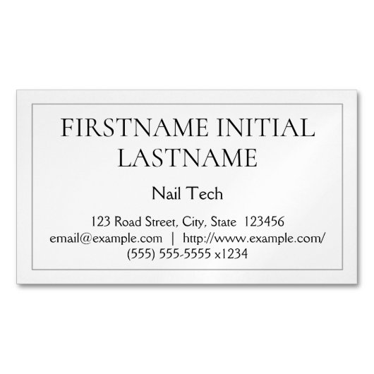 Ondergewaardeerd Nail Tech Magnetisch Visitekaartj Visitekaartje Magneet (Voorkant)