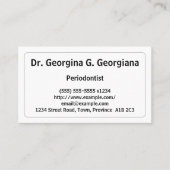 Ondergewaardeerd parodontistisch Visitekaartje (Voorkant)