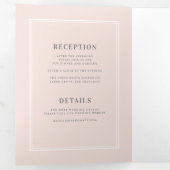 Ondergewaardeerde elegantie Blush Pink All-in-One  Drieluik Uitnodiging (Binnenzijde eerst)