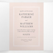 Ondergewaardeerde elegantie Blush Pink All-in-One  Drieluik Uitnodiging (Binnenkant midden)