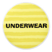 Ondergoed Gele Waterverf Strepen Keramische Knop (Voorkant)